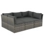 Gartenlounge-Set 4-teilig und graue synthetische Rattankissen von vidaXL, Outdoor-Sofas - Ref: Foro24-44723, Preis: 389,89 €,...