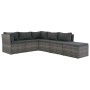 Gartenlounge-Set 4-teilig und graue synthetische Rattankissen von vidaXL, Outdoor-Sofas - Ref: Foro24-44723, Preis: 389,89 €,...