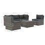 Gartenlounge-Set 4-teilig und graue synthetische Rattankissen von vidaXL, Outdoor-Sofas - Ref: Foro24-44723, Preis: 389,89 €,...