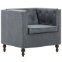 Set de sofá Chesterfield 3 piezas tapizado de tela gris de vidaXL, Sofás - Ref: Foro24-275631, Precio: 979,99 €, Descuento: %