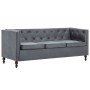 Set de sofá Chesterfield 3 piezas tapizado de tela gris de vidaXL, Sofás - Ref: Foro24-275631, Precio: 979,99 €, Descuento: %