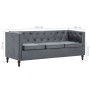 Dreiteilige Chesterfield-Sofagarnitur mit grauem Stoffbezug von vidaXL, Sofas - Ref: Foro24-275631, Preis: 979,14 €, Rabatt: %