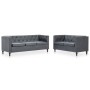 Chesterfield 2-piece sofa set upholstered in gray fabric by vidaXL, Sofas - Ref: Foro24-275630, Price: 811,91 €, Discount: %