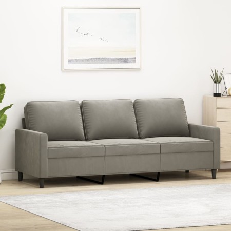 3-seater light gray velvet sofa 180 cm by vidaXL, Sofas - Ref: Foro24-348755, Price: 252,99 €, Discount: %