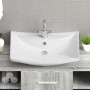 Lavabo de cerámica rectangular con orificio de grifo y desagüe de vidaXL, Lavabos - Ref: Foro24-140688, Precio: 98,57 €, Desc...