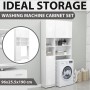 Glossy white engineered wood washing machine cabinet by vidaXL, Accessories for washing machines and dryers - Ref: Foro24-305...