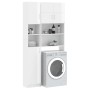 Glossy white engineered wood washing machine cabinet by vidaXL, Accessories for washing machines and dryers - Ref: Foro24-305...