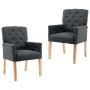 Dining chairs with armrests 2 units gray fabric by vidaXL, dining chairs - Ref: Foro24-3058290, Price: 311,99 €, Discount: %