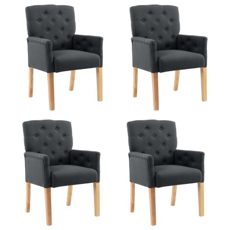 Dining chairs with armrests, 4 units, gray fabric by vidaXL, dining chairs - Ref: Foro24-3058294, Price: 621,06 €, Discount: %