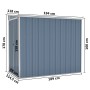 Garden shed wall galvanized steel gray 118x194x178cm by vidaXL, Sheds - Ref: Foro24-316222, Price: 260,54 €, Discount: %