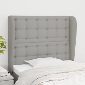 Headboard with light gray fabric ears 103x23x118/128 cm by vidaXL, Headboards and footboards - Ref: Foro24-3118380, Price: 74...