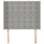 Headboard with light gray fabric ears 103x16x118/128 cm by vidaXL, Headboards and footboards - Ref: Foro24-3120004, Price: 70...