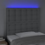 Headboard with LED lights light gray fabric 100x5x118/128 cm by vidaXL, Headboards and footboards - Ref: Foro24-3122848, Pric...