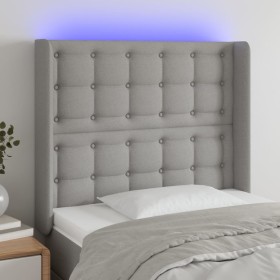 Light gray fabric headboard with LED 103x16x118/128 cm by vidaXL, Headboards and footboards - Ref: Foro24-3124472, Price: 76,...