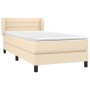 Box spring bed with cream fabric mattress 90x200 cm by vidaXL, Beds and slatted bases - Ref: Foro24-3126298, Price: 322,80 €,...