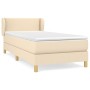 Box spring bed with cream fabric mattress 90x200 cm by vidaXL, Beds and slatted bases - Ref: Foro24-3126698, Price: 318,44 €,...