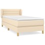 Box spring bed with cream fabric mattress 90x200 cm by vidaXL, Beds and slatted bases - Ref: Foro24-3126858, Price: 322,44 €,...