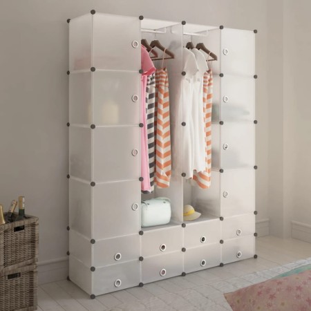 Armario modular con 18 compartimentos blanco 37x146x180,5 cm de vidaXL, Armarios roperos - Ref: Foro24-240502, Precio: 109,99...