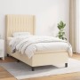 Cama box spring con colchón tela color crema 90x200 cm de vidaXL, Camas y somieres - Ref: Foro24-3128098, Precio: 368,18 €, D...