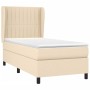 Box spring bed with cream fabric mattress 90x200 cm by vidaXL, Beds and slatted bases - Ref: Foro24-3128098, Price: 368,18 €,...