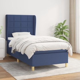 Box spring bed with blue fabric mattress 90x190 cm by vidaXL, Beds and slatted bases - Ref: Foro24-3128491, Price: 380,59 €, ...