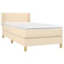 Box spring bed with cream fabric mattress 90x200 cm by vidaXL, Beds and slatted bases - Ref: Foro24-3130086, Price: 307,99 €,...