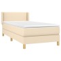 Cama box spring con colchón tela color crema 90x200 cm de vidaXL, Camas y somieres - Ref: Foro24-3130166, Precio: 314,65 €, D...