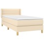 Box spring bed with cream fabric mattress 90x200 cm by vidaXL, Beds and slatted bases - Ref: Foro24-3130326, Price: 313,99 €,...