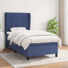 Box spring bed with blue fabric mattress 90x190 cm by vidaXL, Beds and slatted bases - Ref: Foro24-3127931, Price: 364,65 €, ...