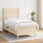 Box spring bed with cream fabric mattress 90x200 cm by vidaXL, Beds and slatted bases - Ref: Foro24-3128658, Price: 359,99 €,...