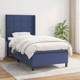 Box spring bed with blue fabric mattress 90x190 cm by vidaXL, Beds and slatted bases - Ref: Foro24-3131399, Price: 359,64 €, ...