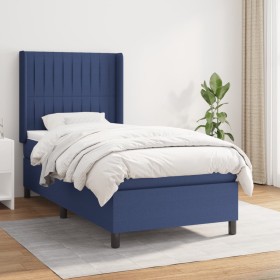 Cama box spring con colchón tela azul 90x190 cm de vidaXL, Camas y somieres - Ref: Foro24-3131559, Precio: 357,24 €, Descuent...