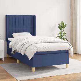 Box spring bed with blue fabric mattress 90x190 cm by vidaXL, Beds and slatted bases - Ref: Foro24-3132119, Price: 373,37 €, ...