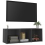 Glossy gray plywood TV cabinet 107x35x37 cm by vidaXL, TV Furniture - Ref: Foro24-805542, Price: 44,17 €, Discount: %