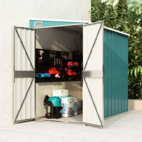 Green galvanized steel wall garden shed 118x194x178cm by vidaXL, Sheds - Ref: Foro24-316221, Price: 260,54 €, Discount: %