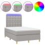 Cama box spring con colchón tela y LED gris claro 120x200 cm de vidaXL, Camas y somieres - Ref: Foro24-3135741, Precio: 437,3...