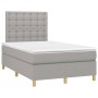 Cama box spring con colchón tela y LED gris claro 120x200 cm de vidaXL, Camas y somieres - Ref: Foro24-3135741, Precio: 437,3...