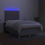 Cama box spring con colchón tela y LED gris claro 120x200 cm de vidaXL, Camas y somieres - Ref: Foro24-3135741, Precio: 437,3...