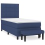 Cama box spring con colchón tela azul 90x190 cm de vidaXL, Camas y somieres - Ref: Foro24-3136563, Precio: 381,57 €, Descuent...