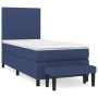 Cama box spring con colchón tela azul 90x190 cm de vidaXL, Camas y somieres - Ref: Foro24-3136723, Precio: 381,25 €, Descuent...