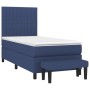 Cama box spring con colchón tela azul 90x190 cm de vidaXL, Camas y somieres - Ref: Foro24-3136723, Precio: 381,25 €, Descuent...