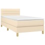 Box spring bed with cream fabric mattress 90x200 cm by vidaXL, Beds and slatted bases - Ref: Foro24-3140670, Price: 313,99 €,...