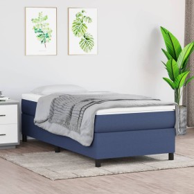 Cama box spring con colchón tela azul 90x190 cm de vidaXL, Camas y somieres - Ref: Foro24-3144389, Precio: 290,69 €, Descuent...