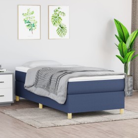 Box spring bed with blue fabric mattress 90x190 cm by vidaXL, Beds and slatted bases - Ref: Foro24-3144488, Price: 306,17 €, ...