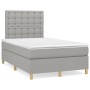 Cama box spring con colchón tela gris claro 120x200 cm de vidaXL, Camas y somieres - Ref: Foro24-3142641, Precio: 413,23 €, D...