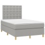 Cama box spring con colchón tela gris claro 120x200 cm de vidaXL, Camas y somieres - Ref: Foro24-3142641, Precio: 413,23 €, D...