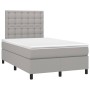 Cama box spring con colchón tela gris claro 120x200 cm de vidaXL, Camas y somieres - Ref: Foro24-3142081, Precio: 407,53 €, D...