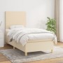 Box spring bed with cream fabric mattress 90x200 cm by vidaXL, Beds and slatted bases - Ref: Foro24-3142150, Price: 346,48 €,...