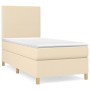 Box spring bed with cream fabric mattress 90x200 cm by vidaXL, Beds and slatted bases - Ref: Foro24-3142150, Price: 346,48 €,...