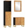 Bathroom furniture set 3 pieces solid mango wood brown and black by vidaXL, Bedroom furniture sets - Ref: Foro24-3206290, Pri...